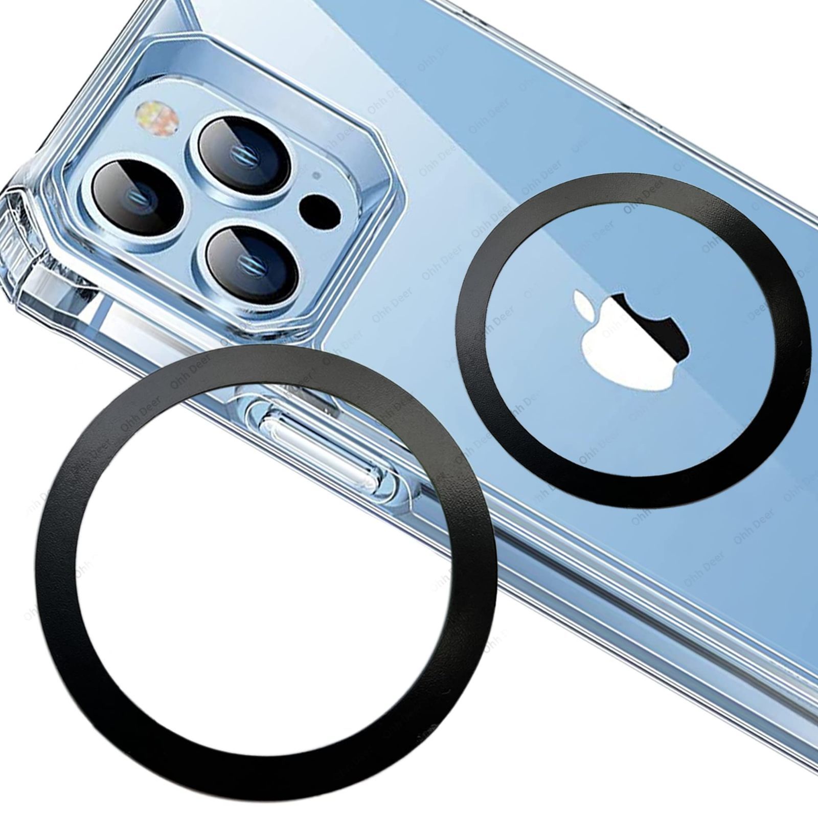 magsafe シール リング 強力 磁石内蔵 iphone ワイヤレス充電 MagSafe充電 メタルリング スマホ マグセーフ 2枚セット