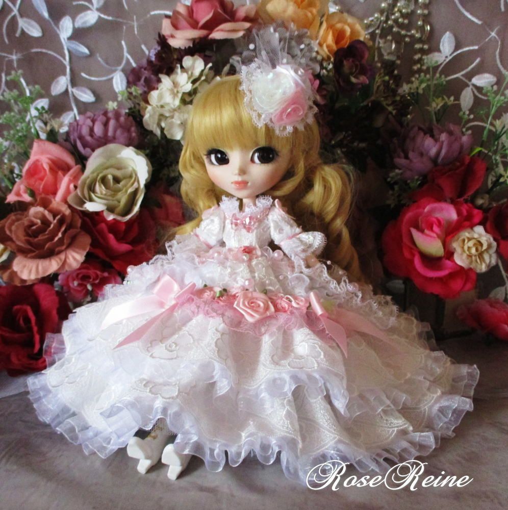 ☆サマーセール リカちゃん＆ブライス 薔薇の妖精ピュアホワイトドールドレス
