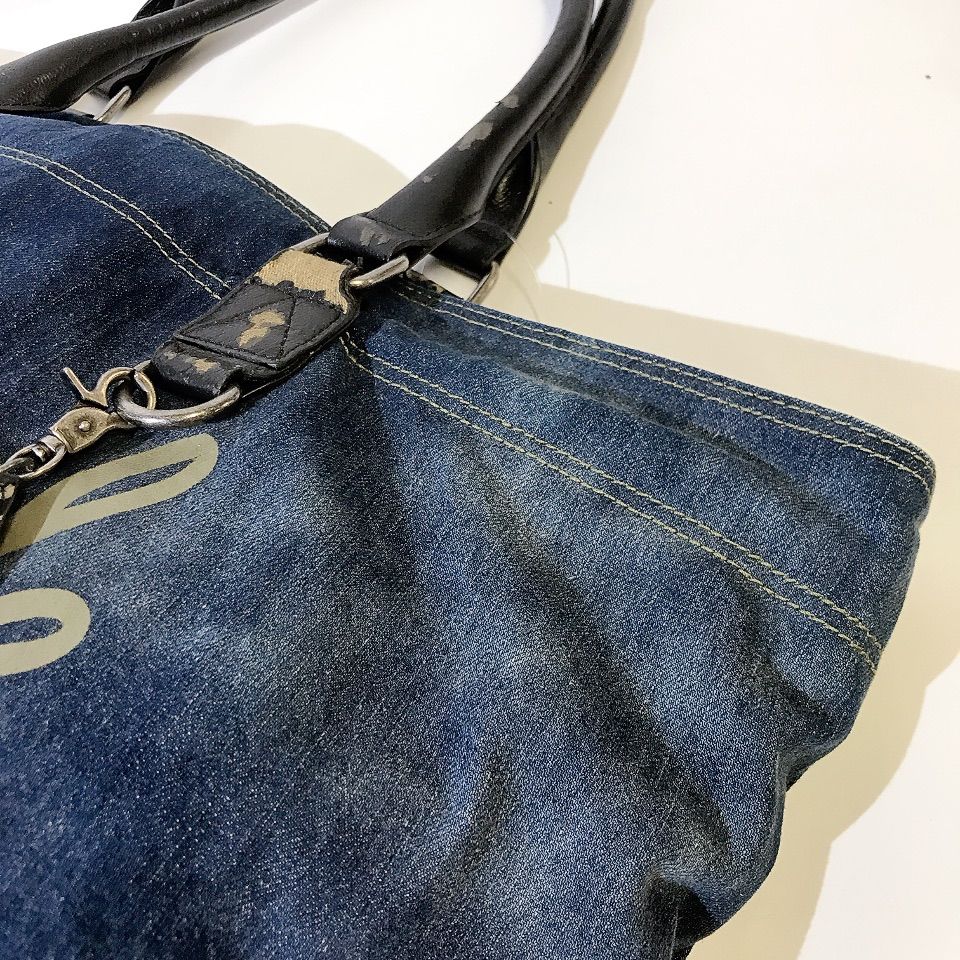 DIESEL archive 変形 デニム トート ボストン バッグ レザー DIESEL ディーゼル デニム レザー バッグ トートバッグ 手提げ