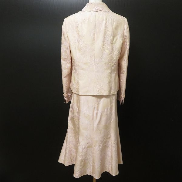 anc スズキノリオ Suzuki Norio スカートスーツ セットアップ ピンク ベージュ系 オートクチュール ビーズ 刺繍 花 レディース 965645