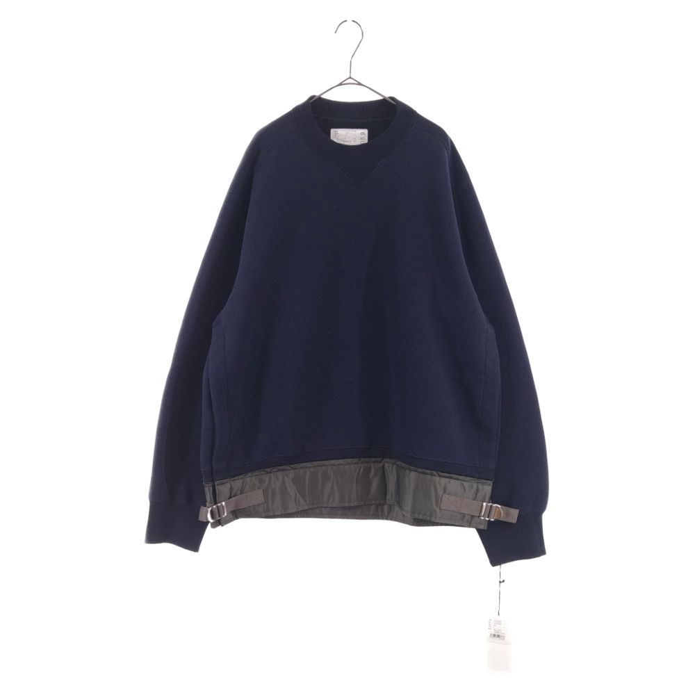 Sacai (サカイ) 23SS Nylon Twill Sponge Sweat Crew Sweat ナイロン