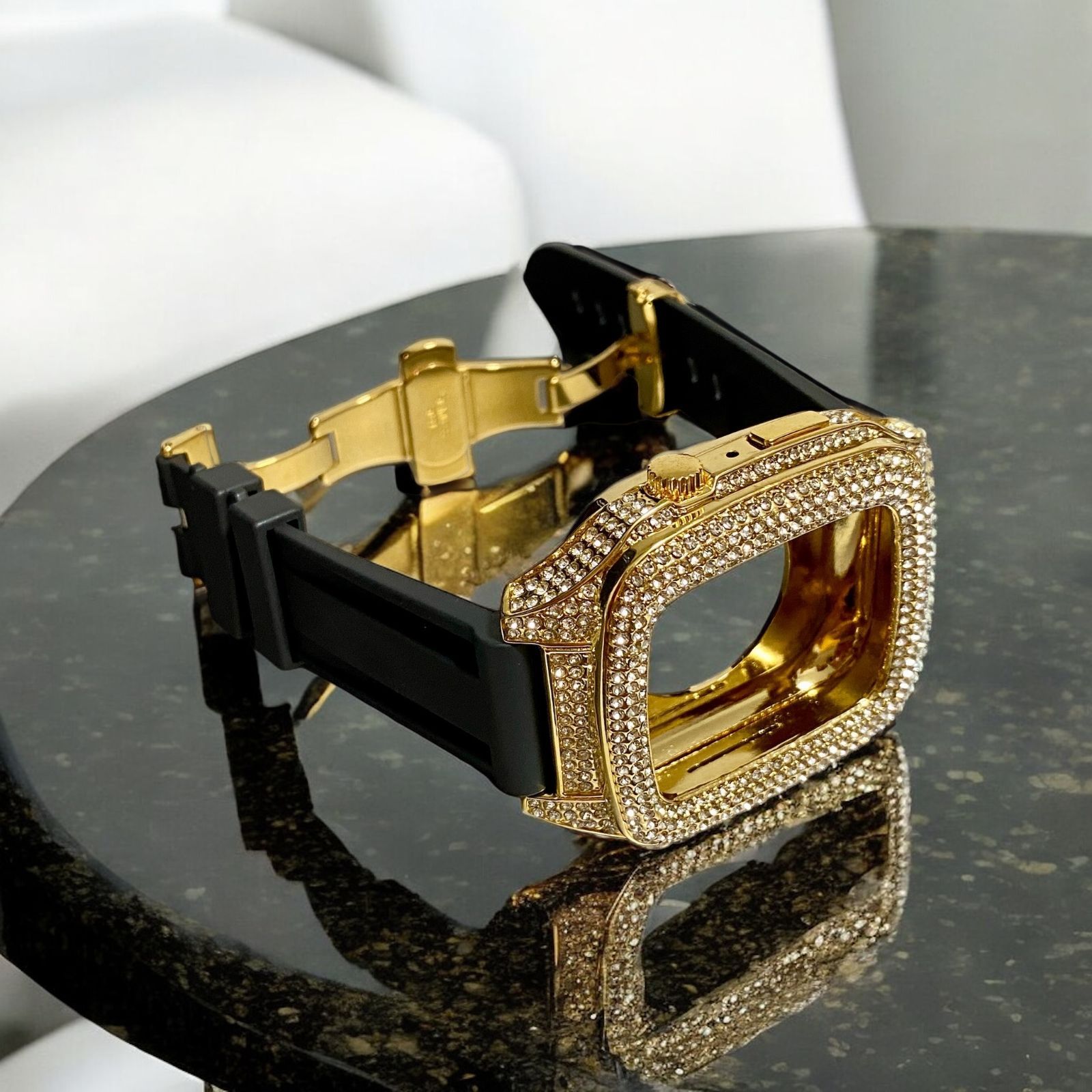 Apple Watch カバー キラキラ ラバー ステンレスケース カスタム@0 Apple Watch カバー キラキラ ラバー ステンレスケース カスタム