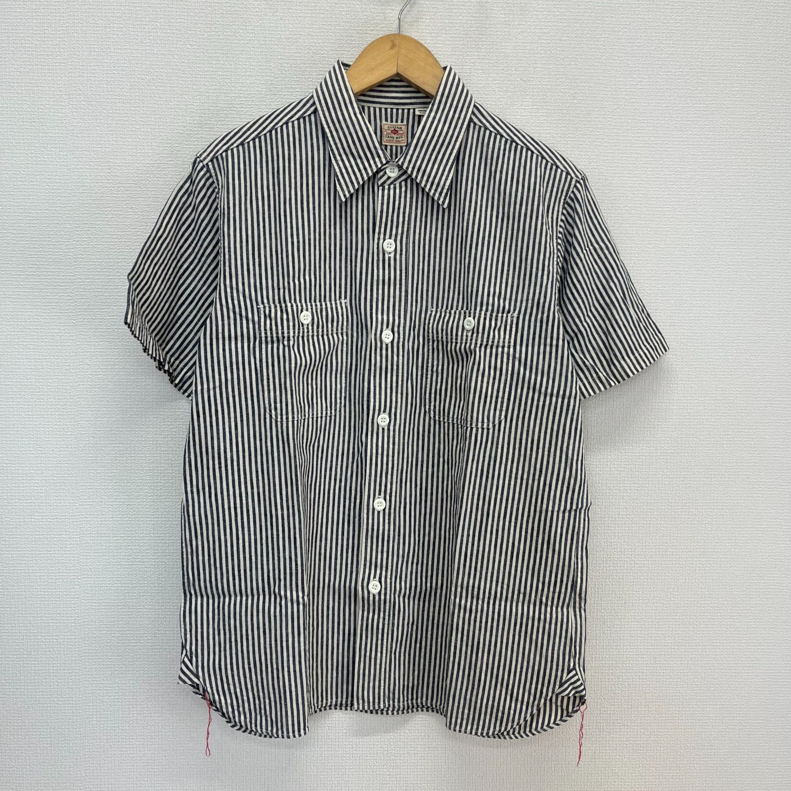 A16287美品 シュガーケーン 半袖シャンブレーシャツ 14-14.5