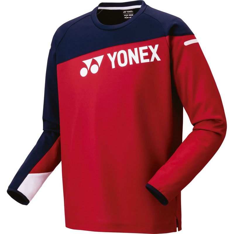 YONEX ヨネックス ユニライトトレーナー テニス プラクティスシャツ (31060-037)、ワインレッド