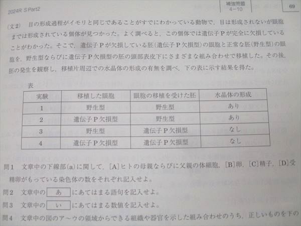 駿台 生物S Part1/2 テキスト通年セット 2024 計4冊 045M0D