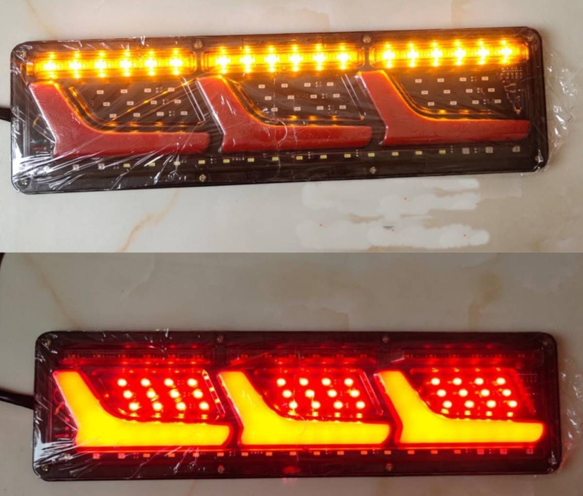 流れるテールランプ デコトラ点滅