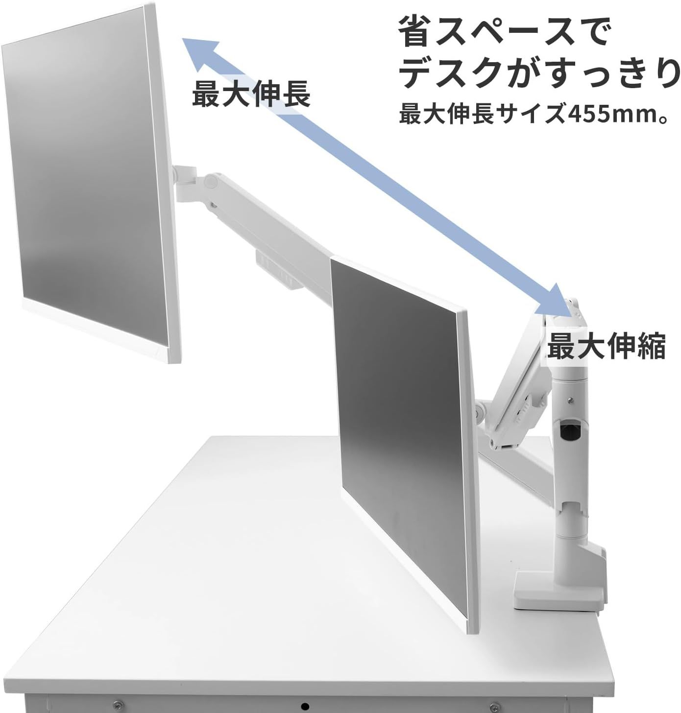 ロボロビン デュアル ノートパソコン/モニターアーム モニター 27