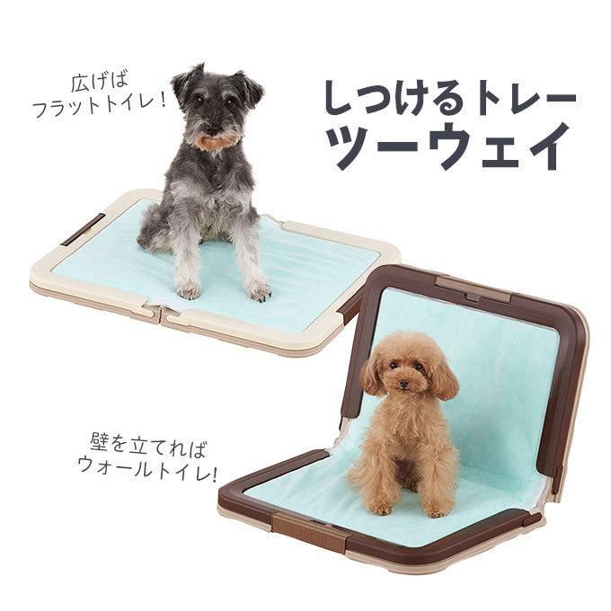 ボンビ しつける トレー ツーウェイ ブラウン アイボリー 犬用 トイレ 衛生 ペット 用品 2way 男の子用 自立 スタンド付 トイレトレー