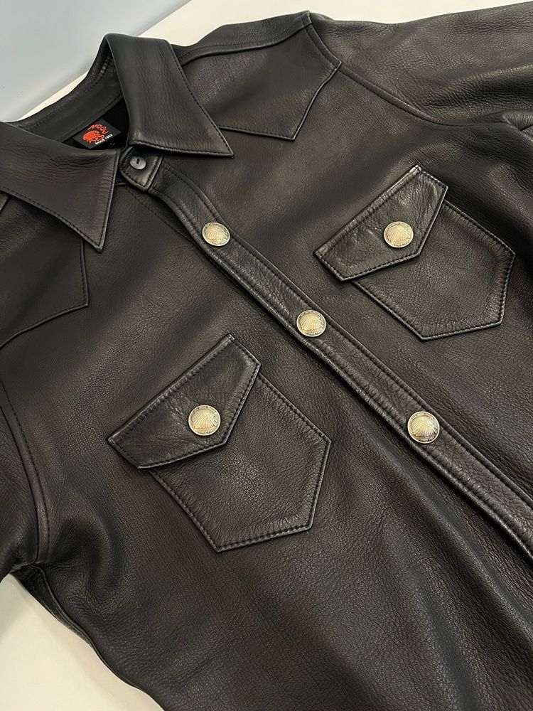 レッドムーン RED MOON ウエスタンシャツ レザーシャツ 鹿革