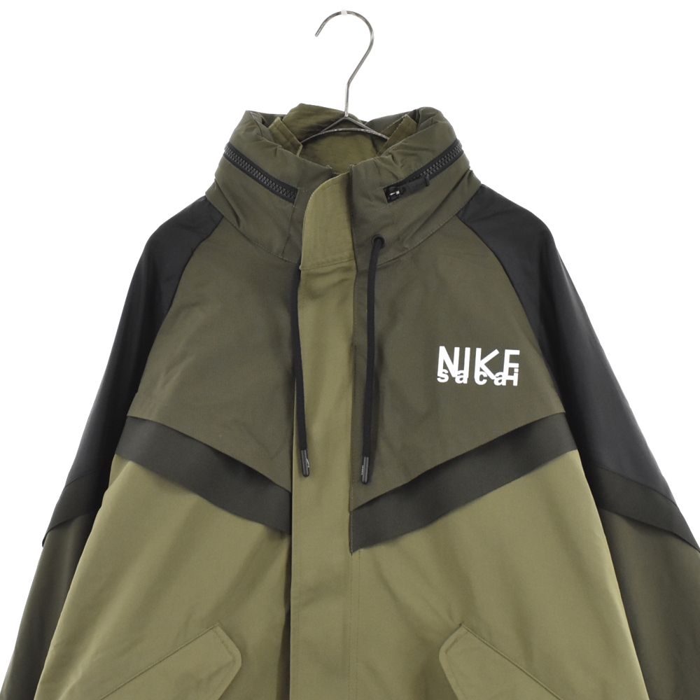 ナイキ ×サカイ Sacai  NRG Trench Jacket DQ9028-010 ロゴプリントナイロンコート メンズ S