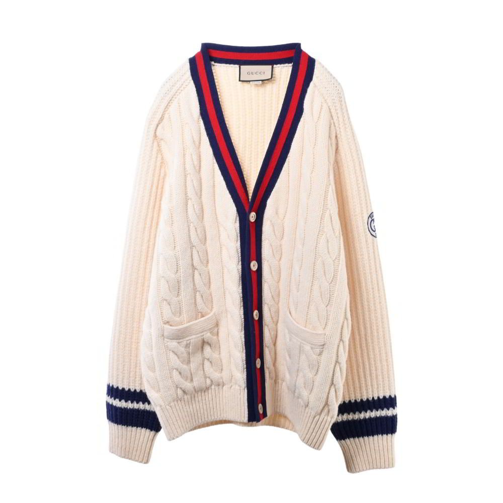 GUCCI - GUCCI アップリケ付き ウール ニットカーディガン GUCCI - GUCCI アップリケ付き ウール ニットカーディガンの通販