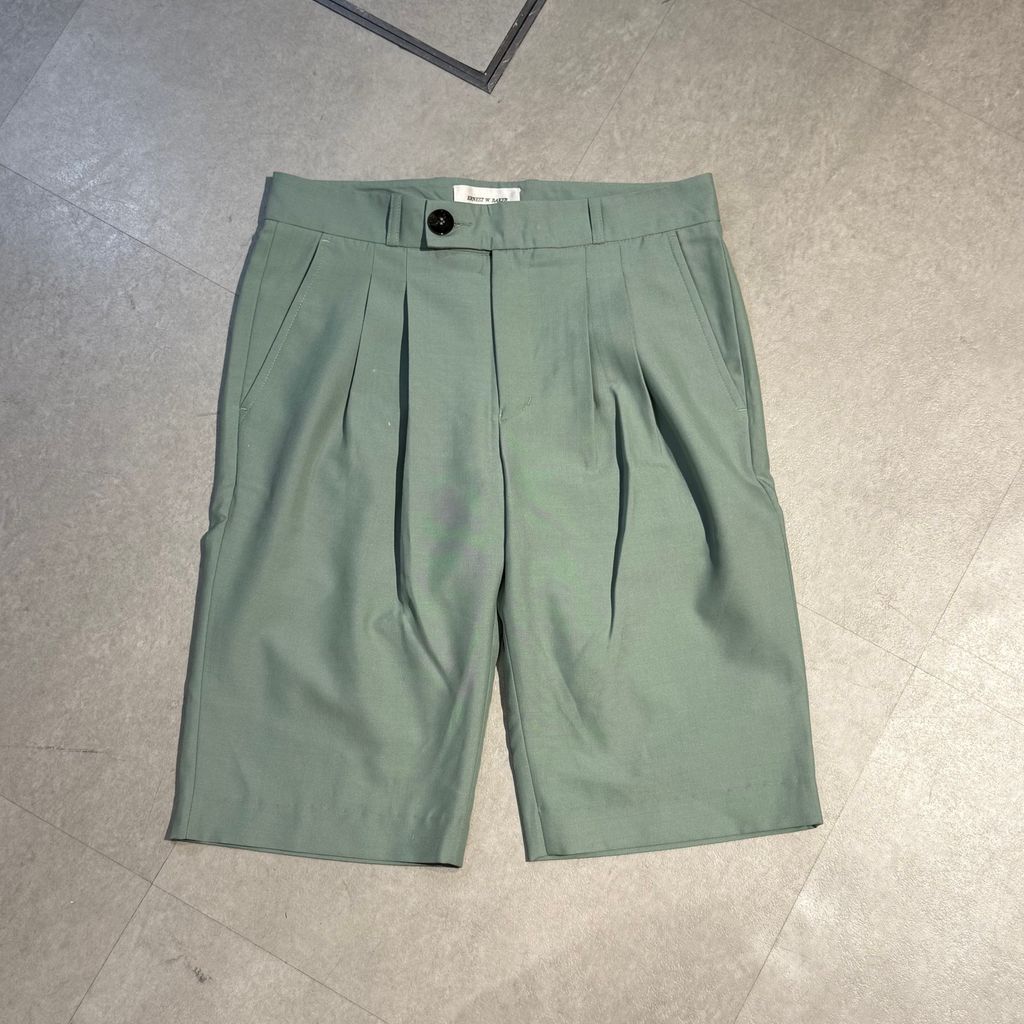 ERNEST W.BAKER アーネストダブルベーカー 23SS Virgin Wool Shorts ハーフパンツ グリーン size S 表参道A06