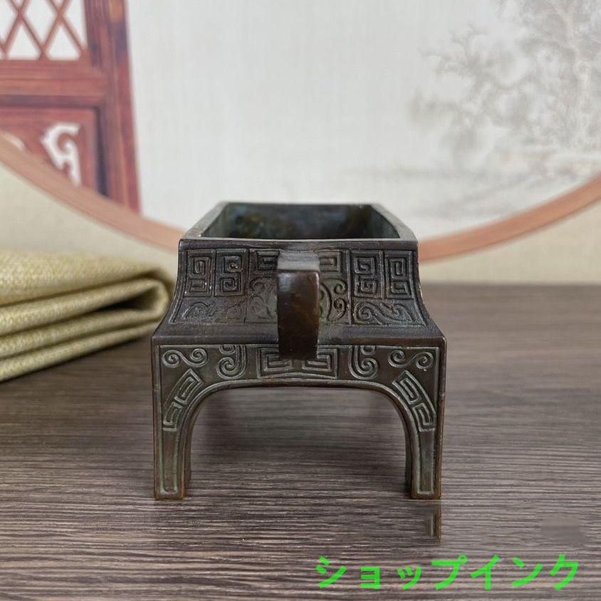 支釘青磁 毛公鼎 香炉 香道具 装飾品 現代工芸品 美術品 銅 細工 香道具 蓋置 竜紋炉 香炉 装飾品 工芸品 美術品 置物