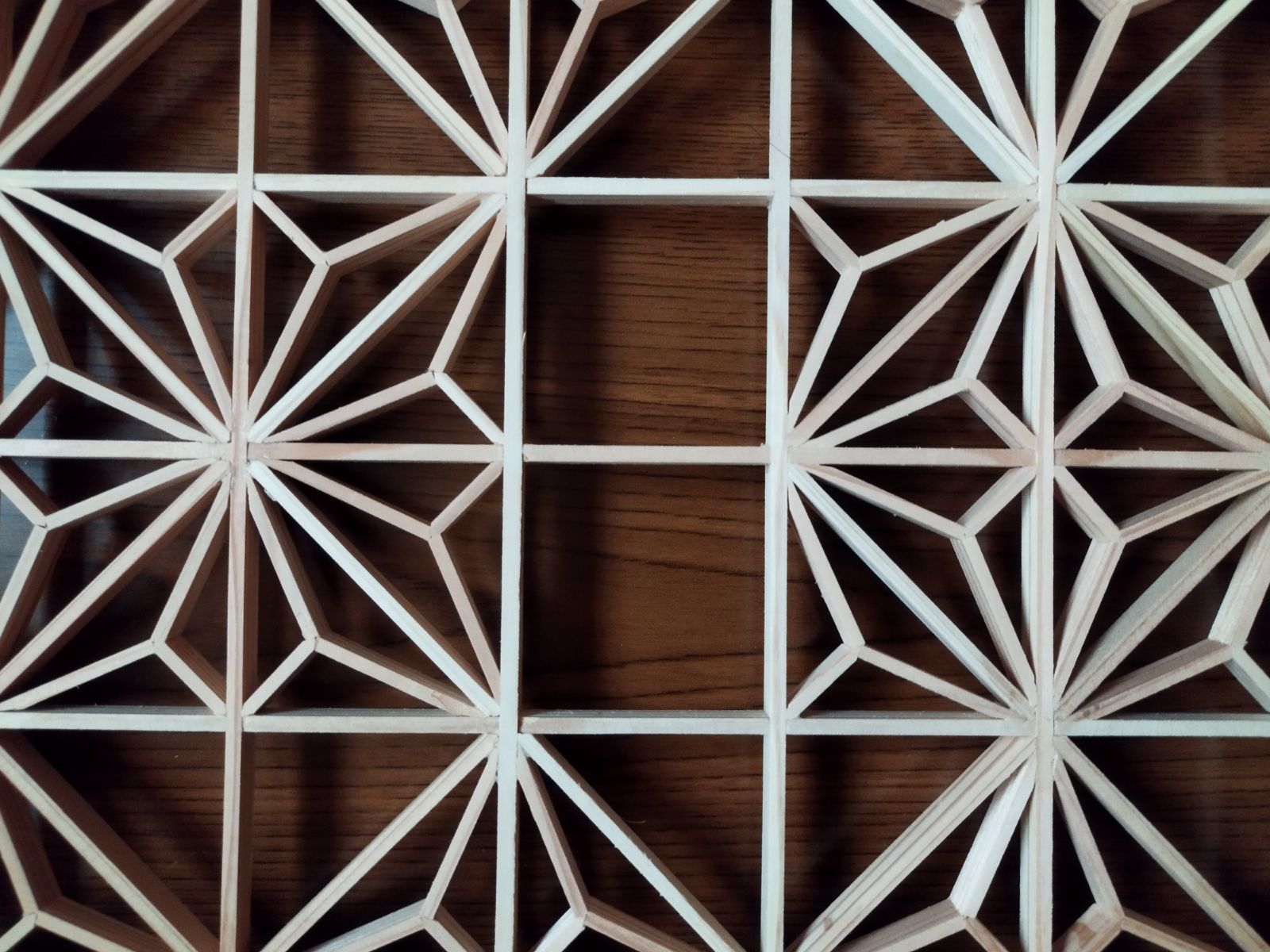 191 ❣️特価！値段交渉OK❣️麻の葉組子　吹き抜け2枚一組 木製額縁 191 麻の葉組子吹き抜け2枚一組 木製額縁