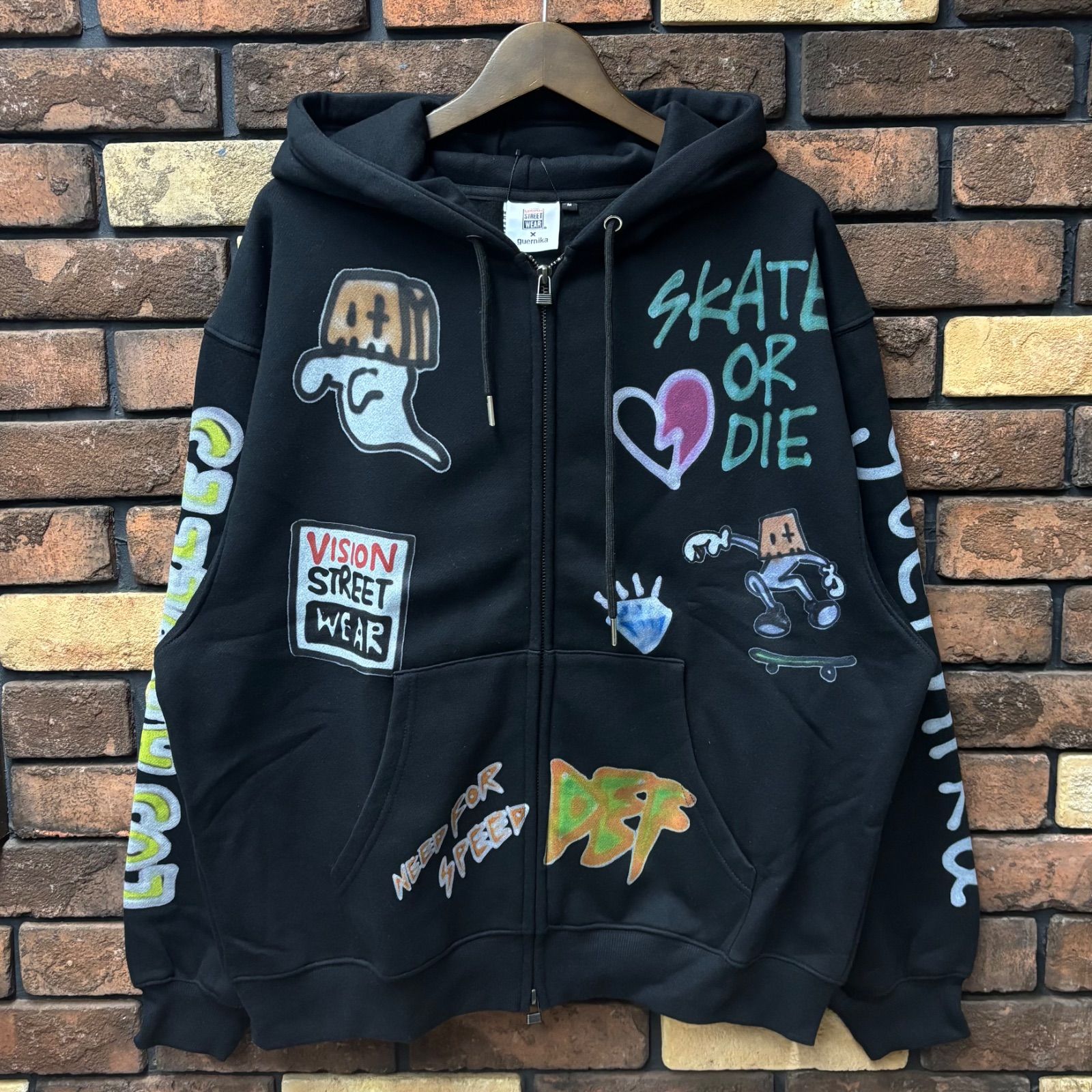 VISION STREET WEAR×guernika】プリント ZIPパーカー コラボ