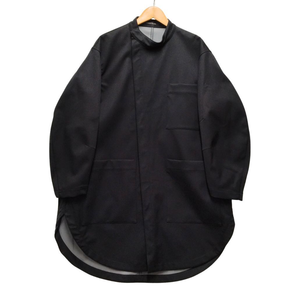 ALMOSTBLACK オールモストブラック 品番 19AW-C003 ノーカラー シェル コート ブラック サイズ1 正規品 / 35673 ALMOSTBLACK オールモストブラック 品番 19AW-C003 ノーカラー シェル