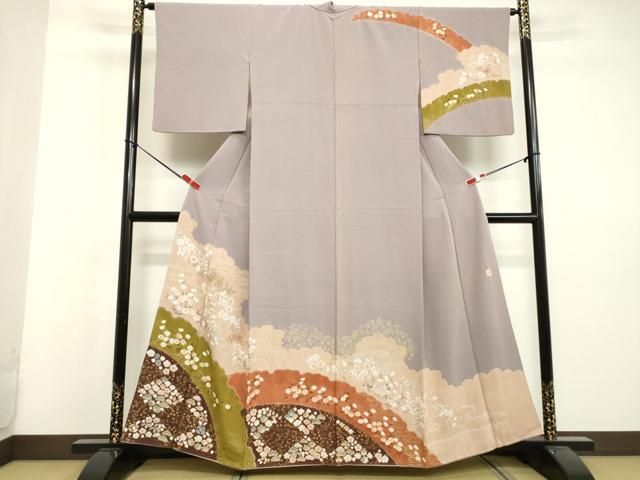 平和屋着物●訪問着　立波丸文　千鳥　金彩　正絹　逸品　DAAU0681tw 平和屋着物○訪問着 立波丸文 千鳥 金彩 正絹 逸品 DAAU0681tw DERES