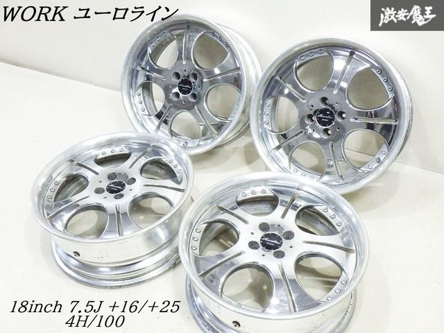 work ユーロライン　18インチ pcd100 猿様専用 work ユーロライン 18インチpcd100 4.5穴マルチ - メルカリ