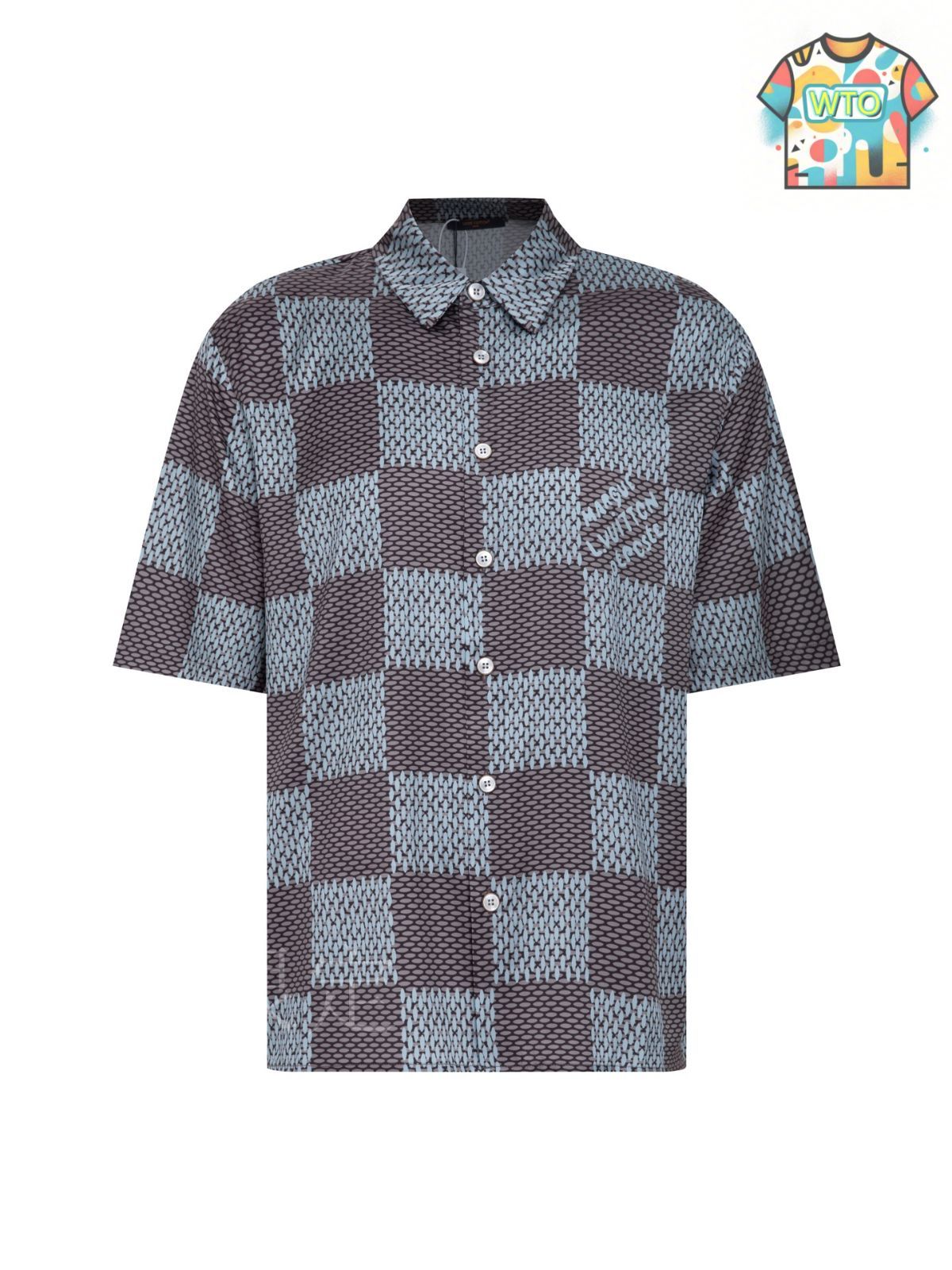 今日WTO】Louis Vuitton 2025 年新作 シルクブレンド チェック柄 半袖