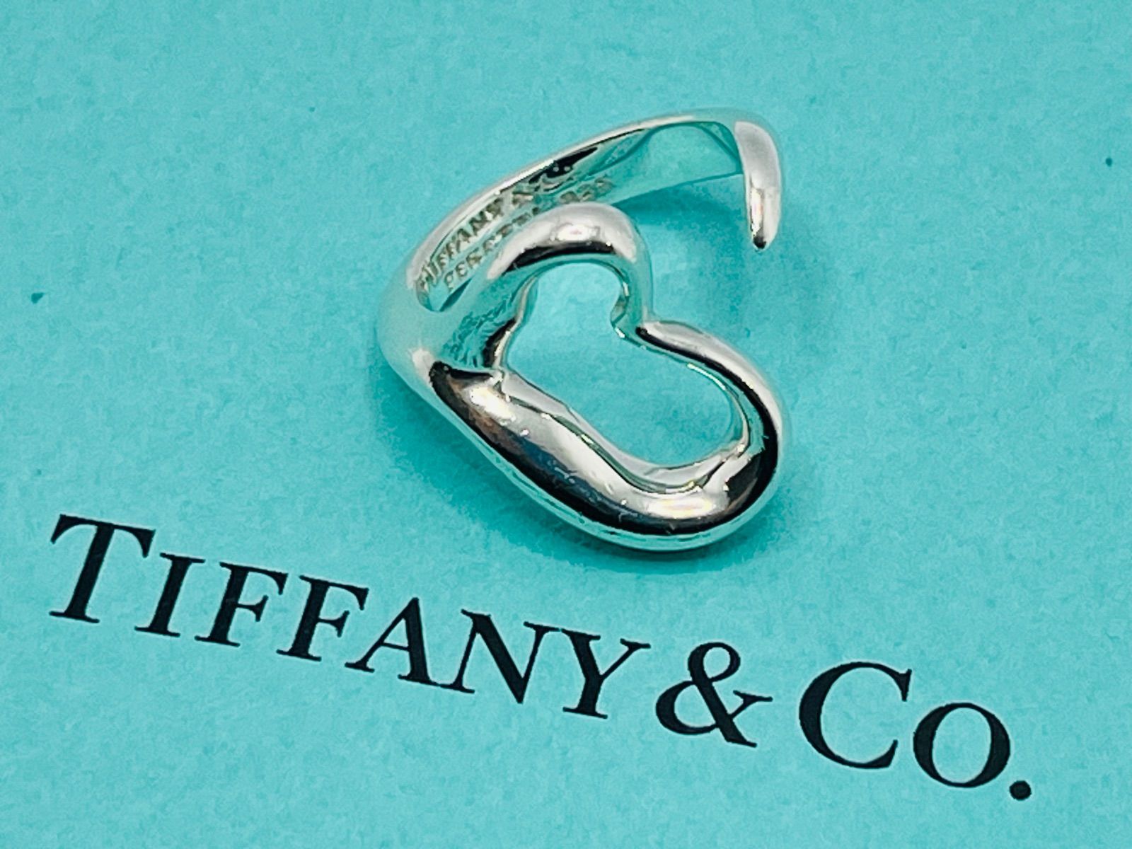 【美品】Tiffany & Co. オープンハート　リング　10号 SV925 Tiffany&Co.(ティファニー) オープンハート リング 10号