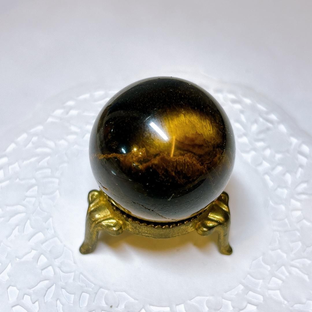 【E15851】タイガーアイ  35 タイガーアイ球　丸玉 球 Tiger'sEye