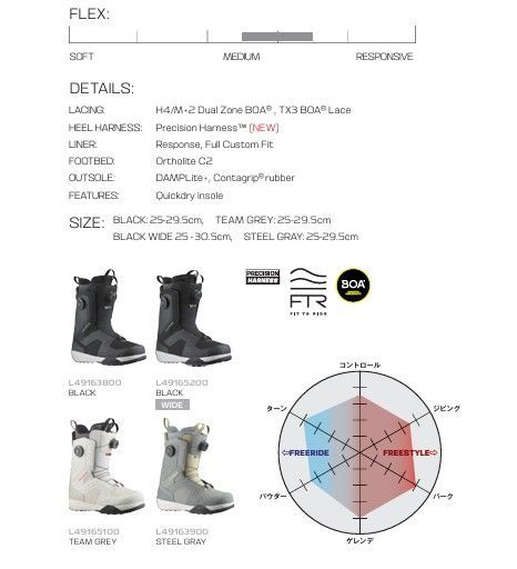 新品未使用 25-26 SALOMON BOOTS DIALOGUE DUAL BOA STEEL GREY