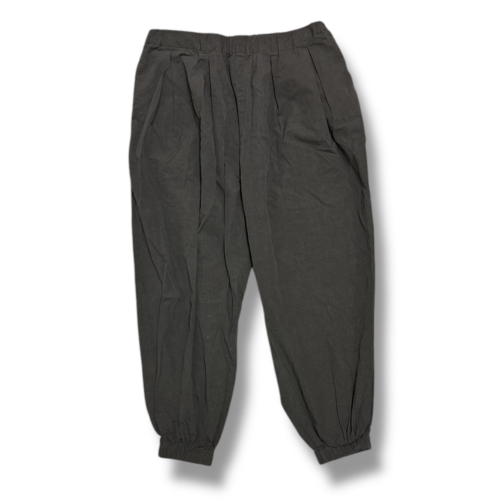 CASEY CASEY DEEP PLI PANT - PAPER COT ペーパーコットン イージーパンツ ケイシーケイシー 19HP174 ブラック S 90129A3