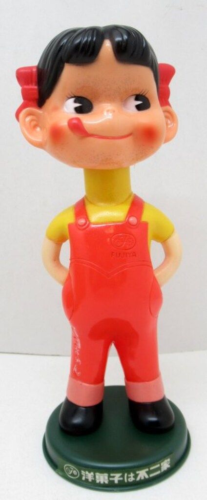 ◎◎ 不二家 首振り人形 ペコちゃん きざみ目 ソフビ　頭ネジ1本 ◎◎ 不二家 首振り人形 ペコちゃん きざみ目 ソフビ 頭ネジ1本