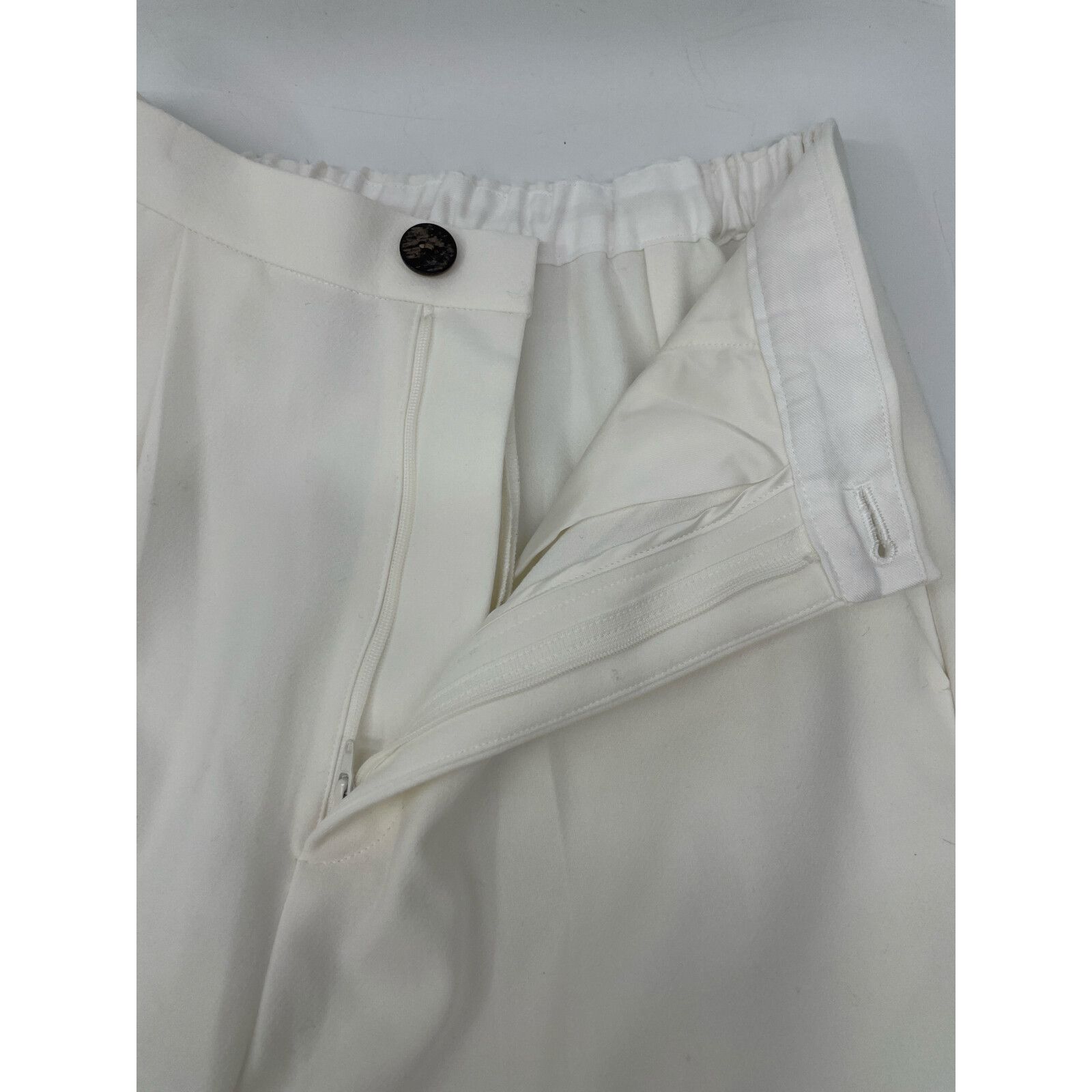 ENFOLD エンフォルド 24SS ﾎﾜｲﾄ ﾚｰﾖﾝ混 SLIM STRAIGHT-TROUSERS 36 - メルカリ