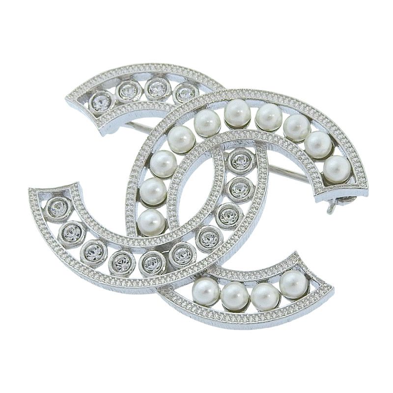 シャネル CHANEL ココマーク ブローチ ラインストーン フェイク