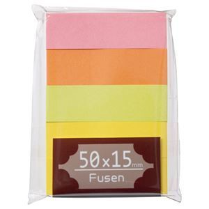 まとめ TANOSEE ふせん 50×15mm ブライトアソート 1パック 5冊 ×20セット
