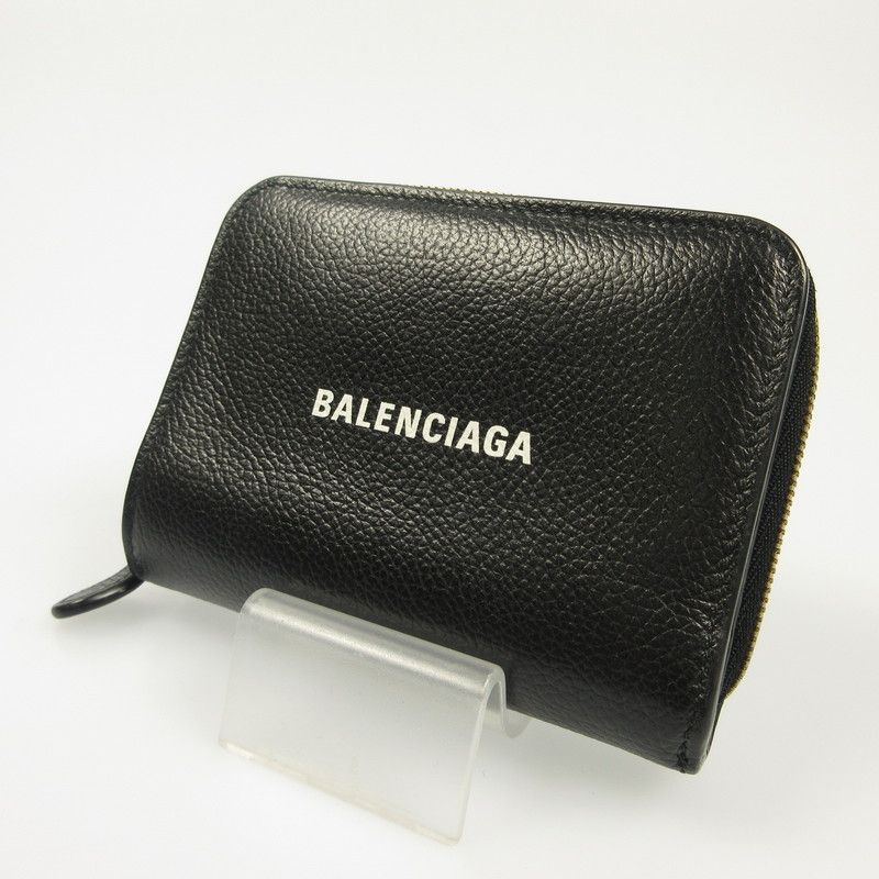 姫路東店 BALENCIAGA バレンシアガ コンパクトファスナー財布 CASH 650871 ブラック 125