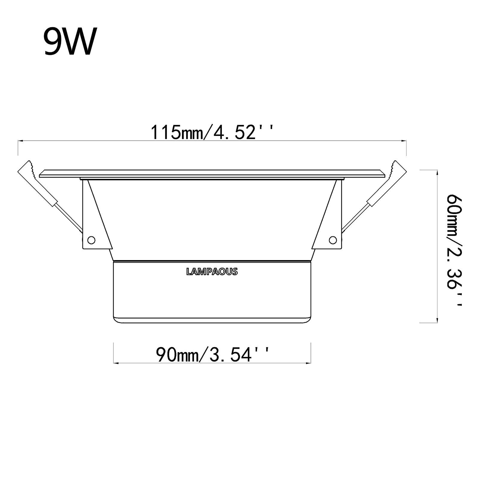 9w Lampaous LEDダウンライト 埋め込み式 無段階調光天井灯 4pcs コンパクト リモコン付き 調光-調色 3000k 4000k 6000k ナイトライトモード