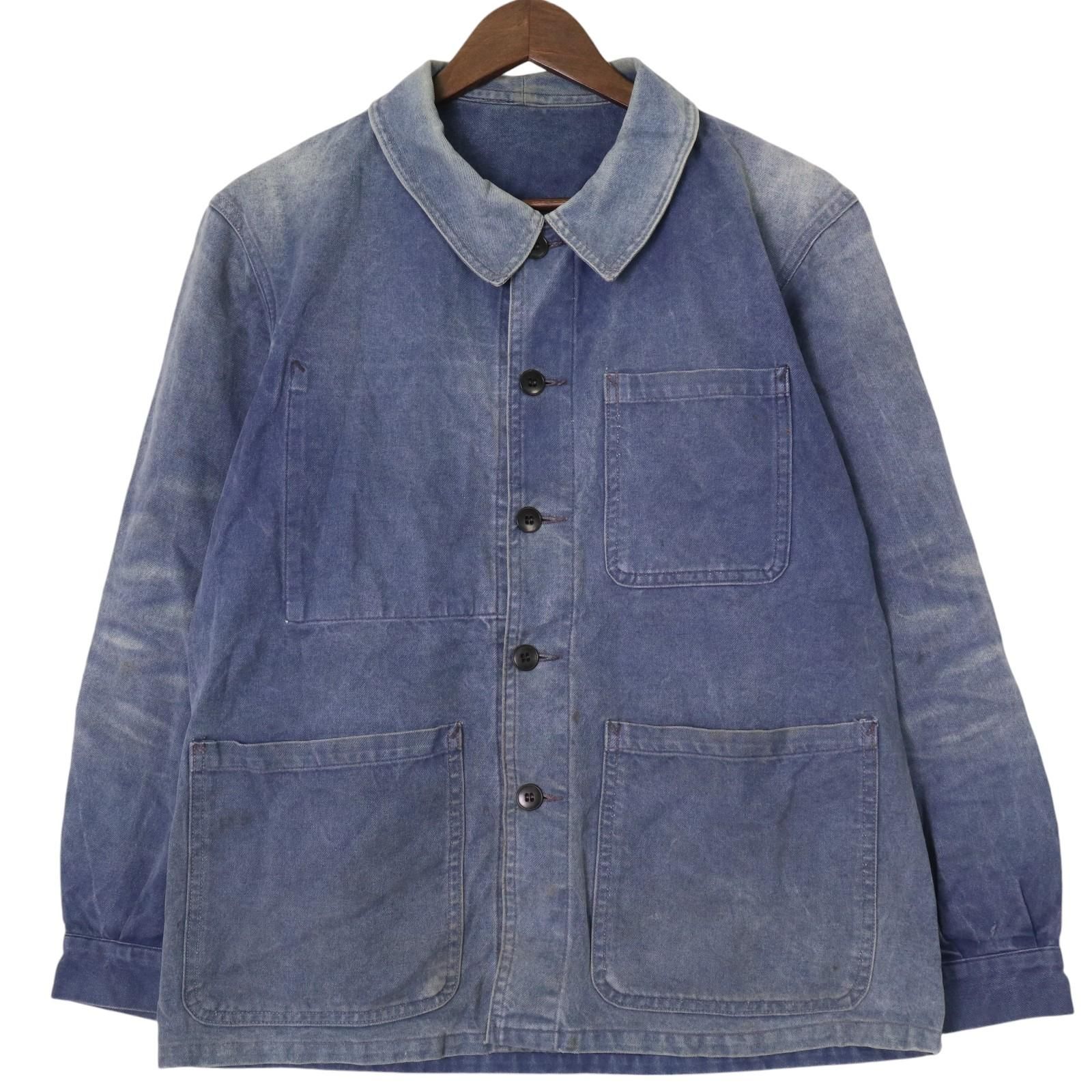 80年代 フレンチワーク ワークジャケット ユーロ ワーク ブルー