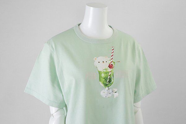 PINK HOUSE しろくまアイス クリームソーダ くまちゃん Tシャツ ミントグリーン M ◆半袖 カットソー テディベア ピンクハウス ◆G031