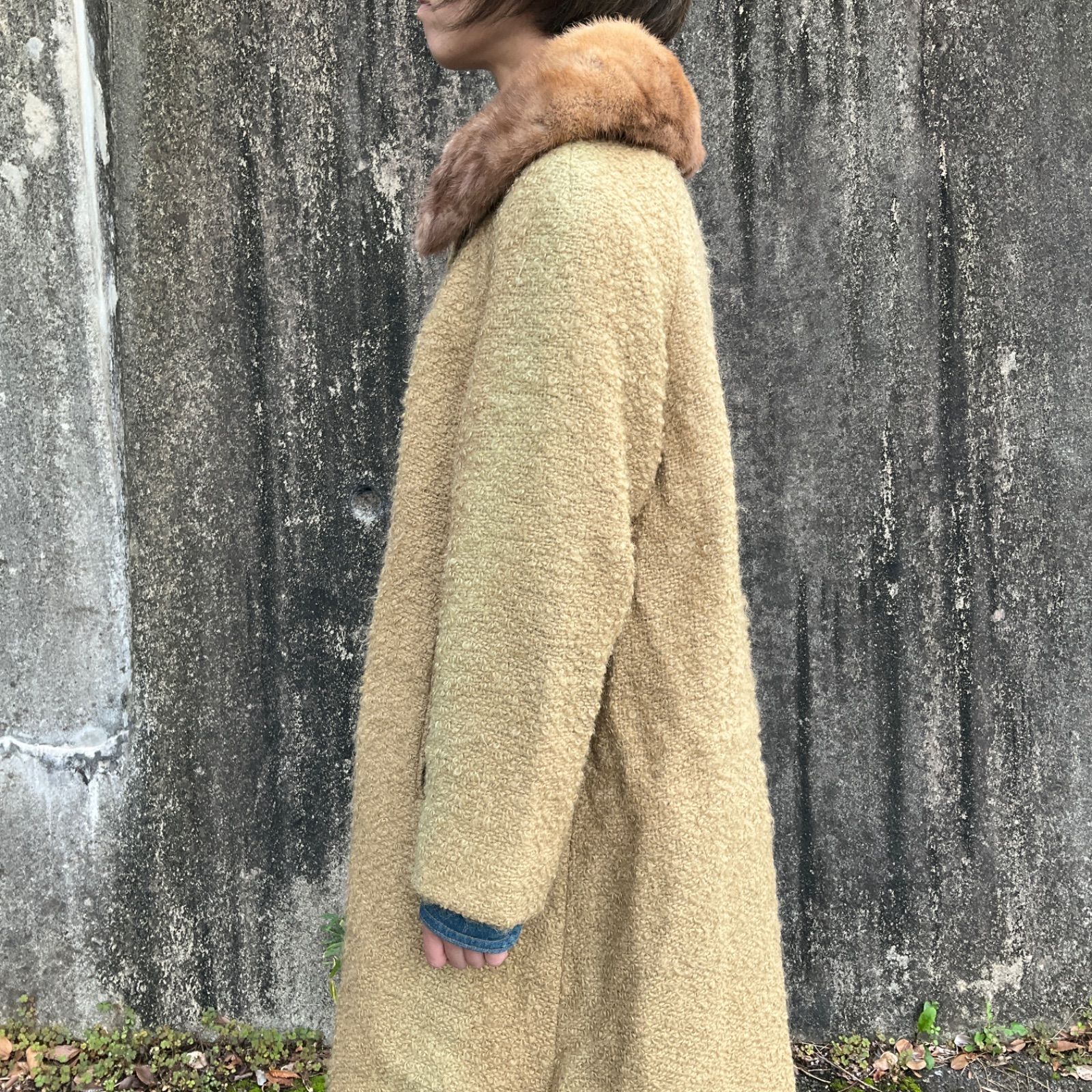 USA製 50年代～60年代 50s 60s Ricemor ファー襟 Aライン ウール