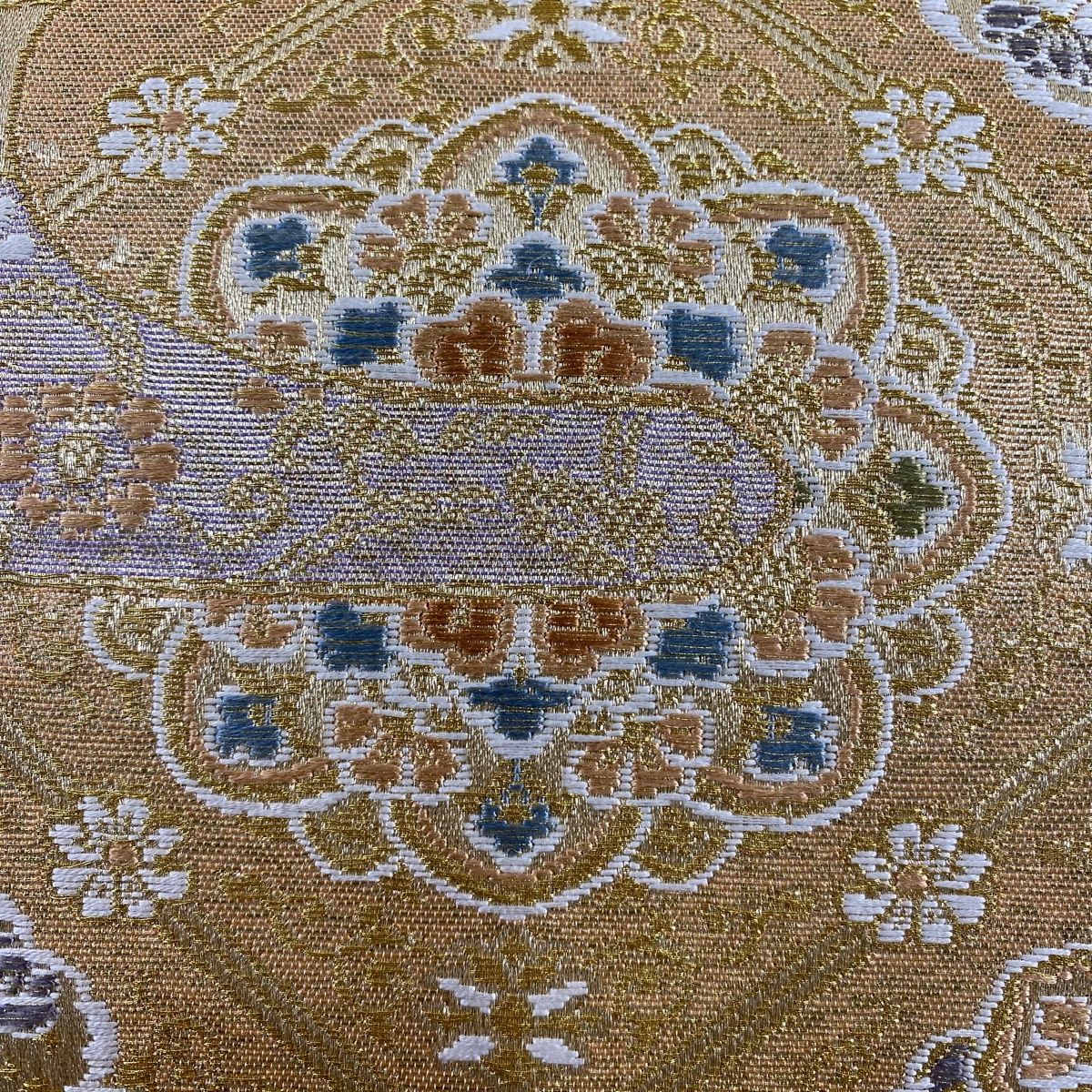 袋帯 秀品 霞蜀江華文 金糸 箔 金色 お太鼓柄 正絹