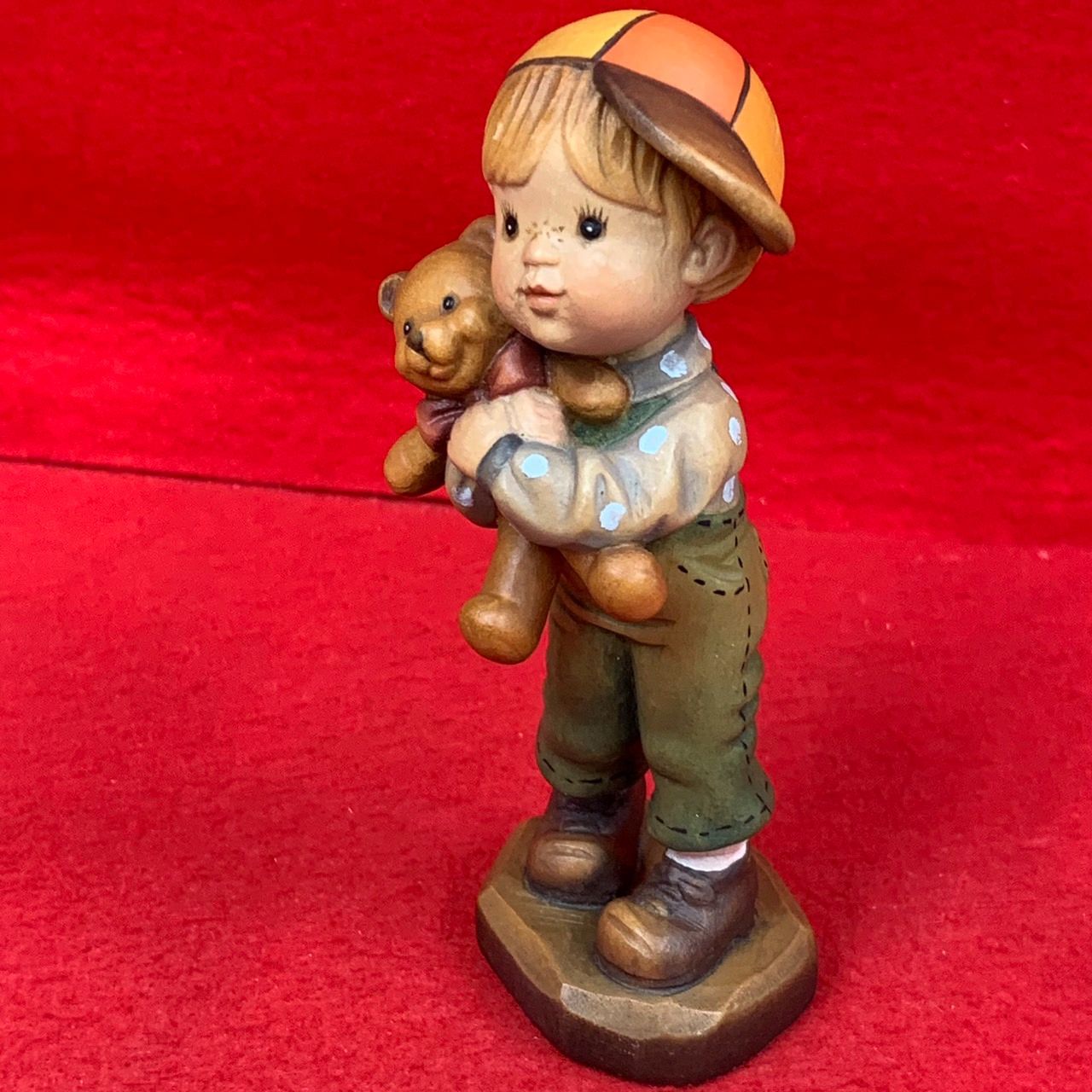 アンリ人形 木彫り サラケイ Bearly Ready 12cm Anri イタリア 置物 J1