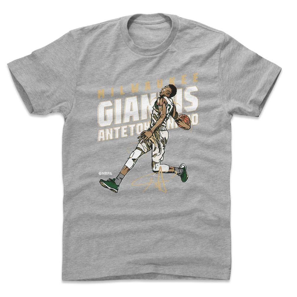 S_グレー 500 Level Tシャツヤニス アデトクンボ ダンク イラスト US Small グレー