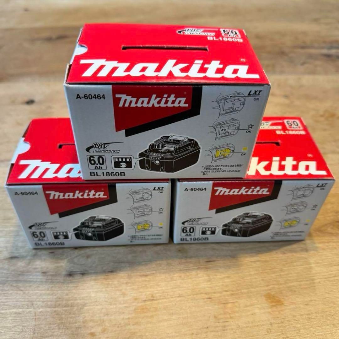 makita バッテリー マキタ純正 新品18VリチウムイオンBL1860B 3