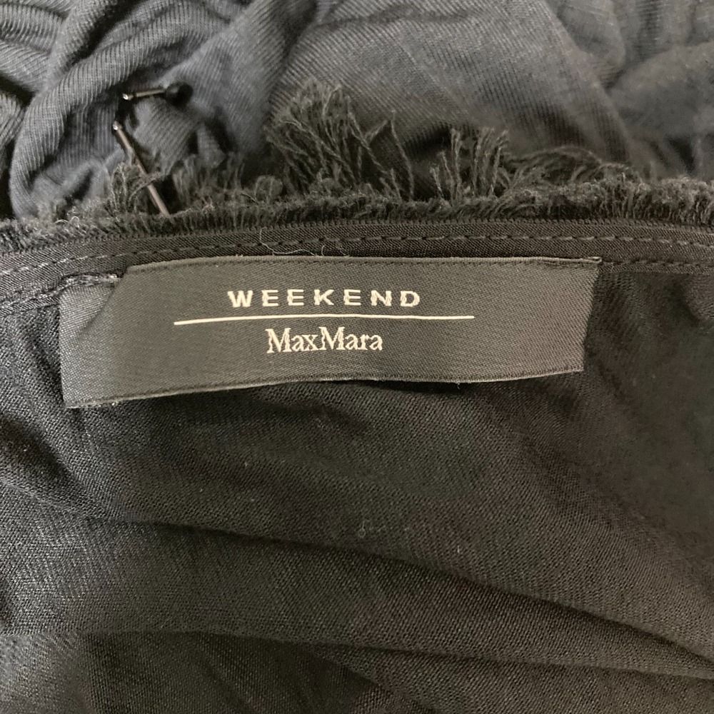 美品 Max Mara Weekend マックスマーラ ウィークエンド ストレッチ ビーズフリンジネック ブラウス XXL ブラック レディース 古着 中古 美品 Max Mara Weekend マックスマーラ ウィークエンド