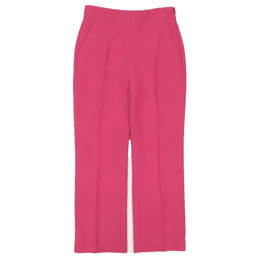 未使用 Christian Dior クリスチャンディオール サイドファスナー スラックス パンツ ウール シルク混 ボトムス ピンク 42 レディース 古着  USED