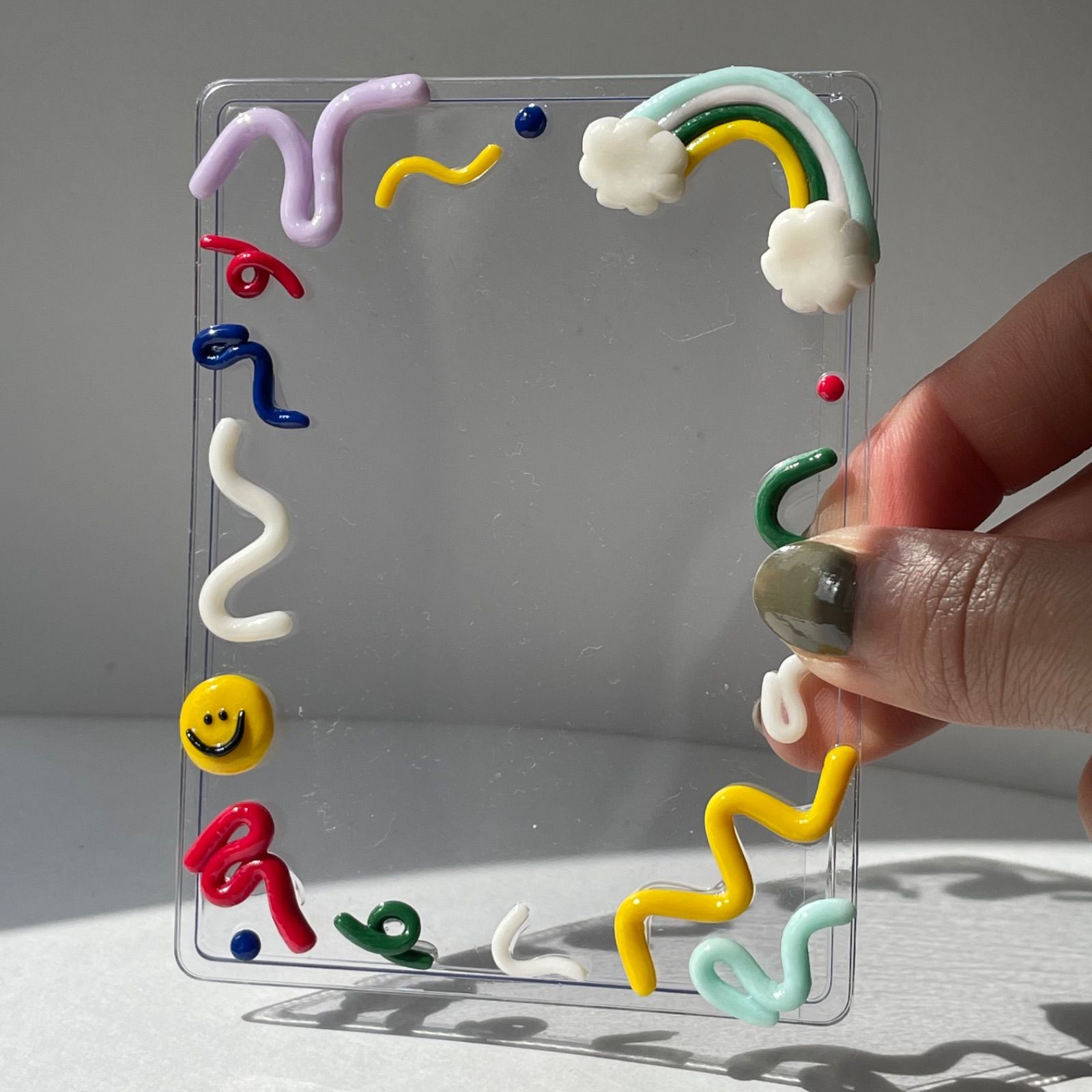 【ミ！様専用】クレイデコトレカケース トレカケースクレイデコ推し活推しカラーうねうね青ブルーＢ8サイズ