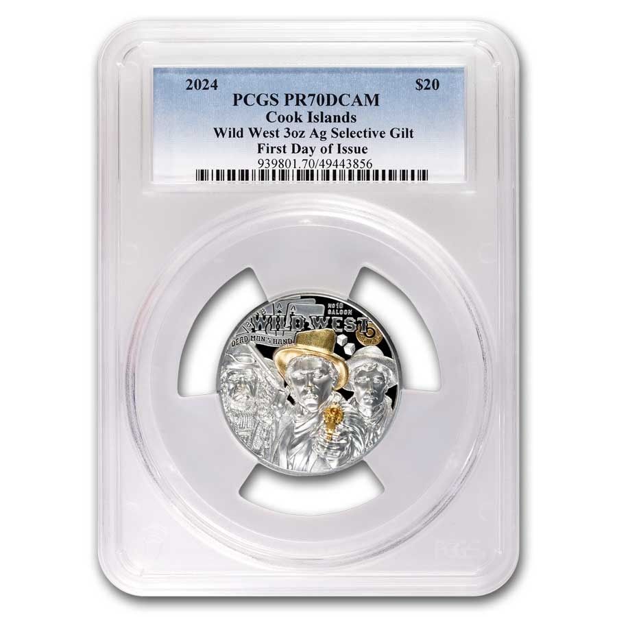 2025 Cook Islands 3 oz Silver Wild West PR-70 PCGS FDI