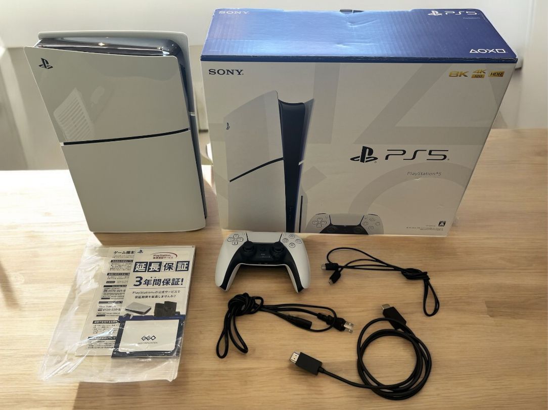 管理101 PlayStation5 本体セット 外箱 説明書 保証書付き PS5 コントローラー|ケーブル類完備