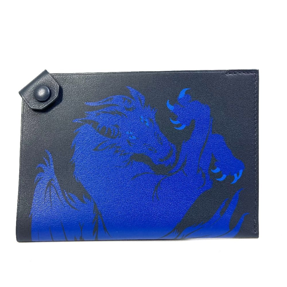 HERMES パスポートケース ドラゴンモチーフ ブラック　タルマック エルメス ターマックPM ドラゴン パスポートケース レザー D刻 ブルー