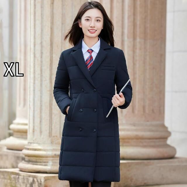 XL 秋服 レディース ファッション オシャレ カワイイ シンプル 大人カワイイ 大きいサイズ 黒 ダウン 綿入り コート メンズ ミドル丈 綿 ジャケット