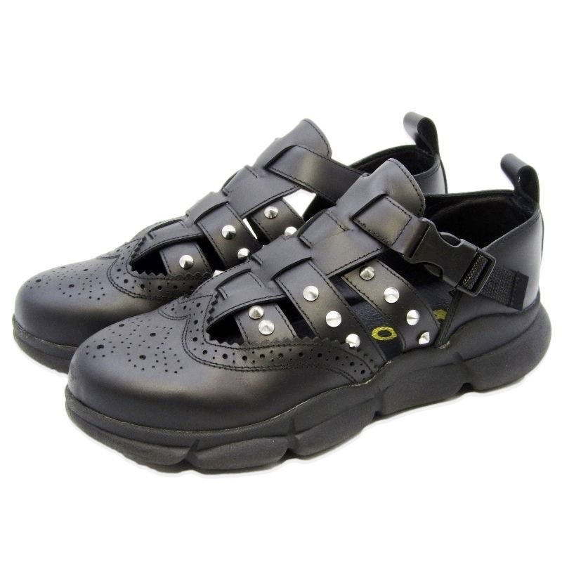 ORPHIC オルフィック 26.5cm レザー ストラップシューズ HELLION SANDALS PREMO CANNABIS別注 スタッズ  カウレザー 牛革 BLACK 35003629 - メルカリ