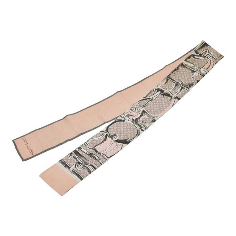 ルイ ヴィトン バンドー トランク M73965 ピンク グレー シルク レディース LOUIS VUITTON 1-0231512