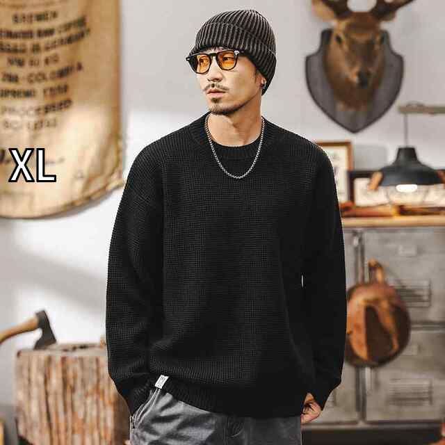 XL 春 コーデ メンズ 用 服 シンプル ファッション オシャレ 大人 かっこいい 大きいサイズ ストリート 紳士服 アメリカン レトロ シンプル セーター